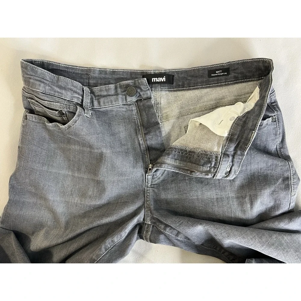 MAVI Mens MATT‎ Relaxed Straight Leg Stretch Denim Gray Jean 36W X 29.5